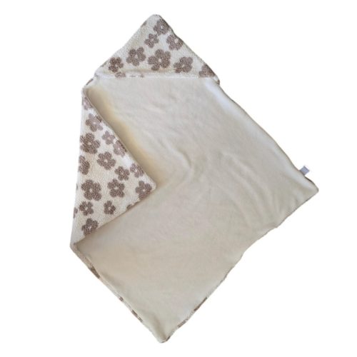 omslagdoek teddy bloemen beige