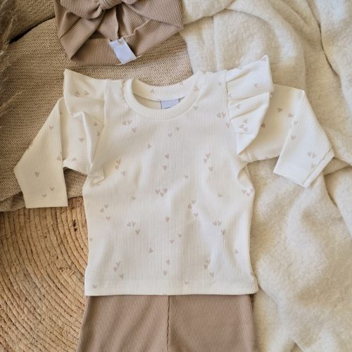 rib shirt hartjes beige