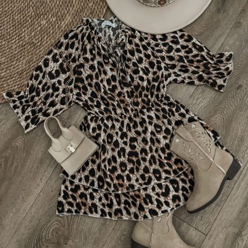 ruffle jurk leopard