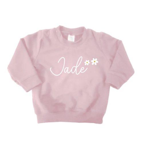 sweater naam madeliefjes roze