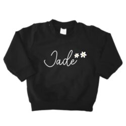 sweater naam madeliefjes zwart sweater naam madeliefjes zwart