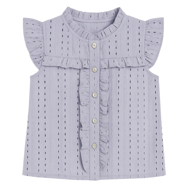top lila broderie