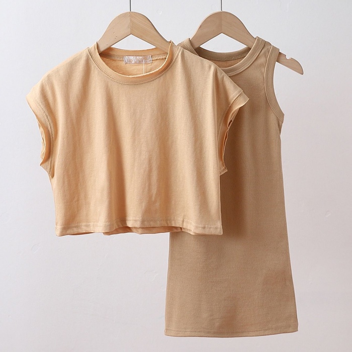 basic rib jurk beige