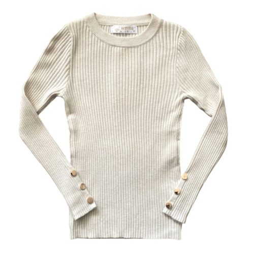 basic rib longsleeve beige