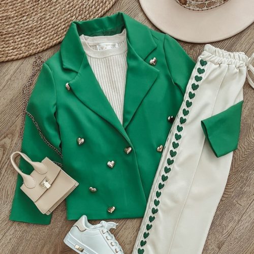 blazer meisjes groen hartjes