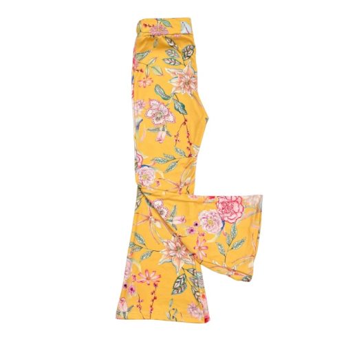 bloemen geel flared pants