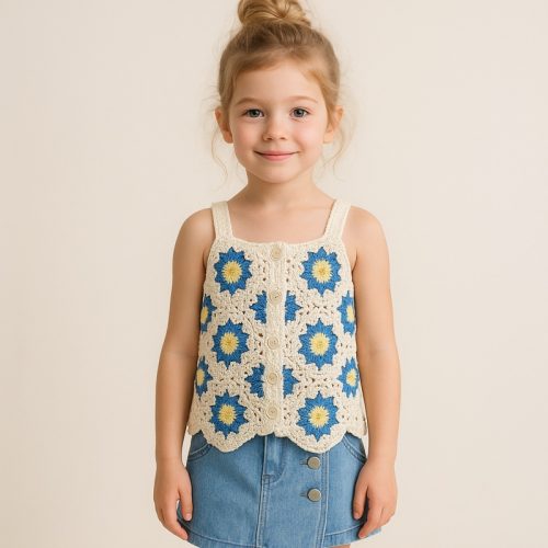 crochet top bloemen