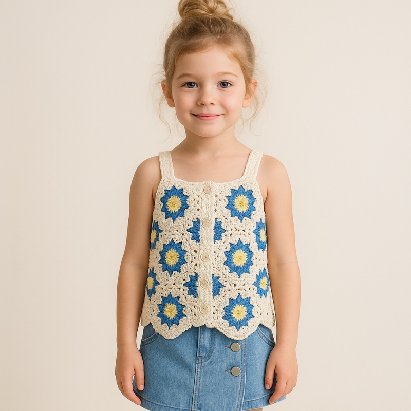 crochet top bloemen