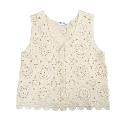 crochet vest cream