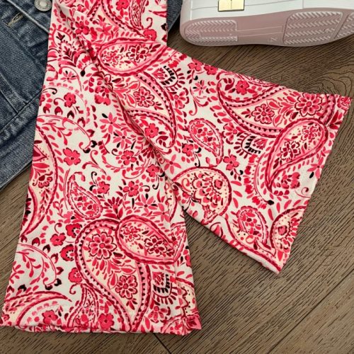 flared pants roze bloemen meisjes