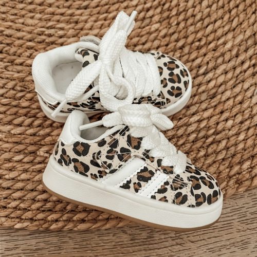 leopard sneaker wit bruin