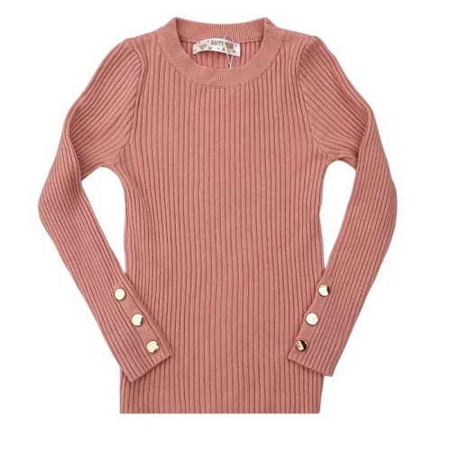 rib longsleeve oud roze