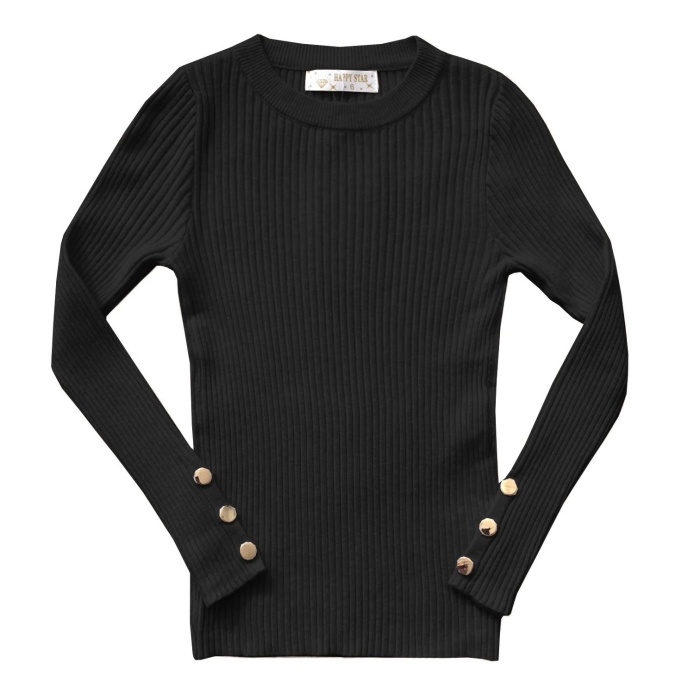 rib longsleeve zwart