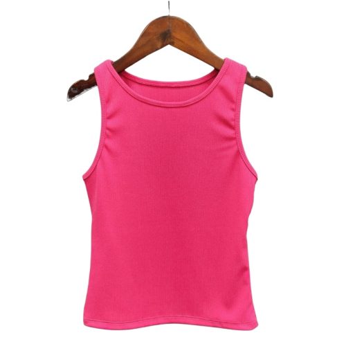 rib singlet hot pink