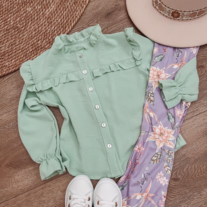 ruffle blouse mint