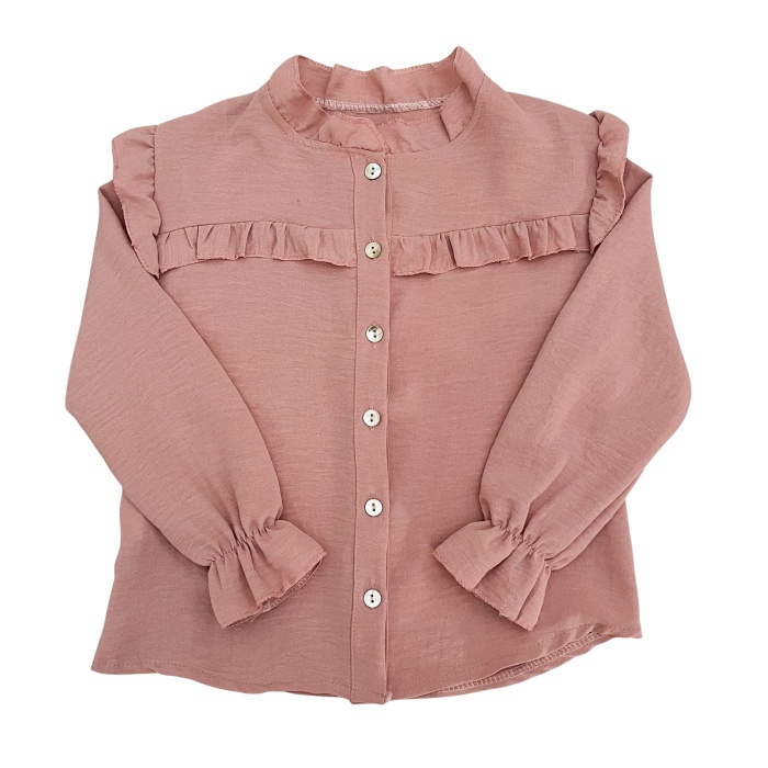 ruffle blouse oud roze