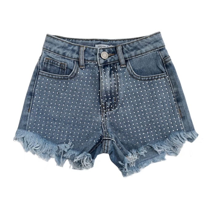 strass denim short