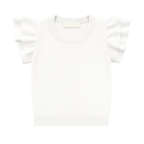 Witte gebreide trui met ruffles