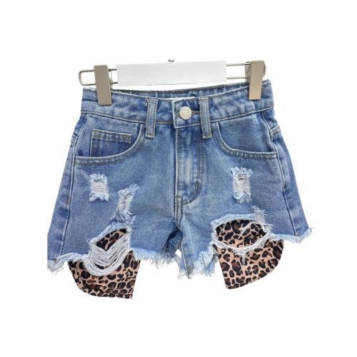 denim short leopard meisjes