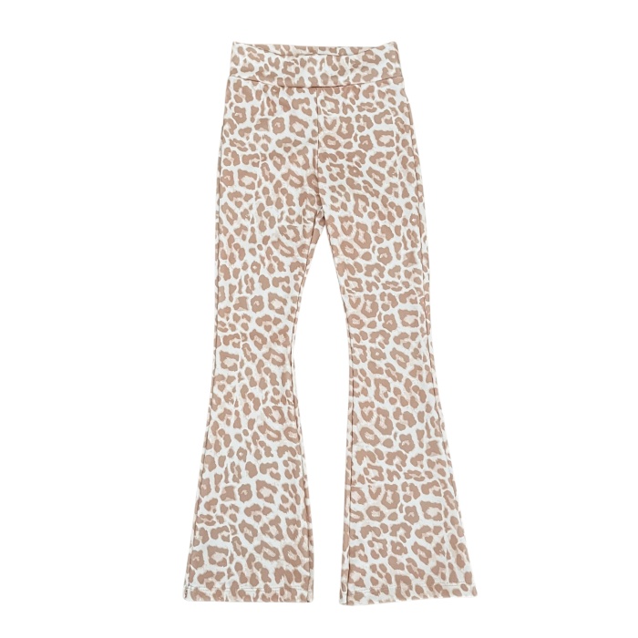 flared leopard beige