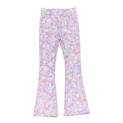 flared pants bloemetjes paars