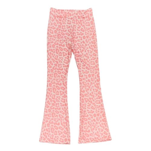 flared pants leopard roze