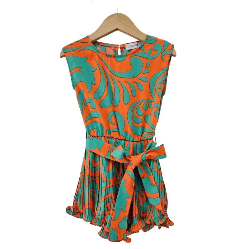 jumpsuit meisjes zomer tropical oranje