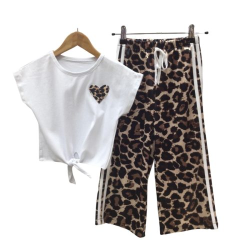 leopard set meisjes korte mouwen