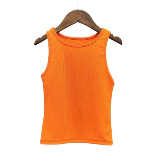 rib singlet meisjes oranje