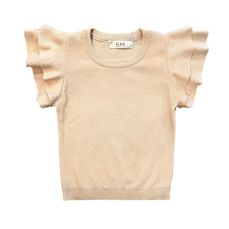 ruffle top beige