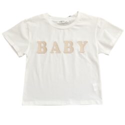 shirt meisje wit baby beige letters shirt meisje wit baby beige letters