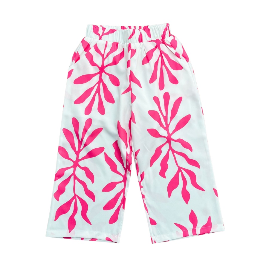 broek zomer meisjes roze wit