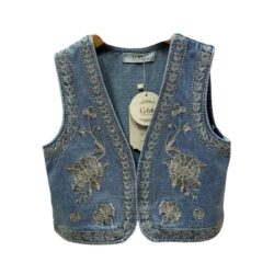 gilet denim blauw