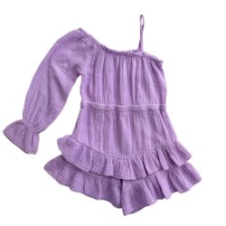 jumpshort meisjes off shoulder lila