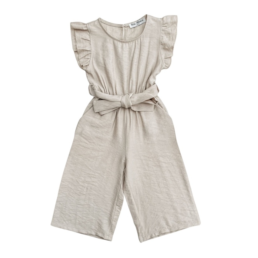 jumpsuit meisjes linnen beige