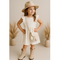 jurkje hydrofiel beige meisje mi toetie