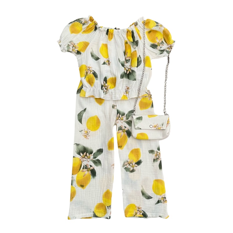 meisjes set citroenen hydrofiel zomer
