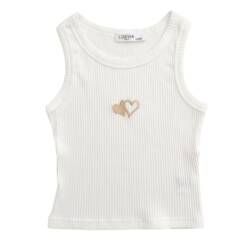 meisjes singlet rib hartjes wit