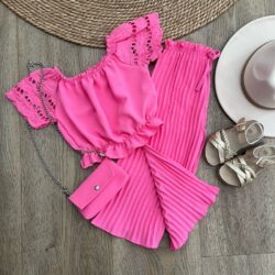 set zomer meisje fuchsia