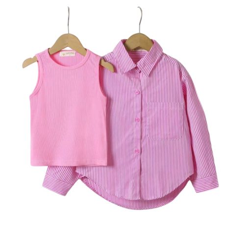 blouse roze streep