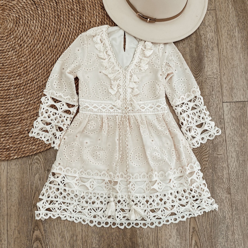 boho jurk beige