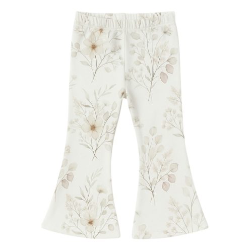 flared pants kind bloemen beige neutraal