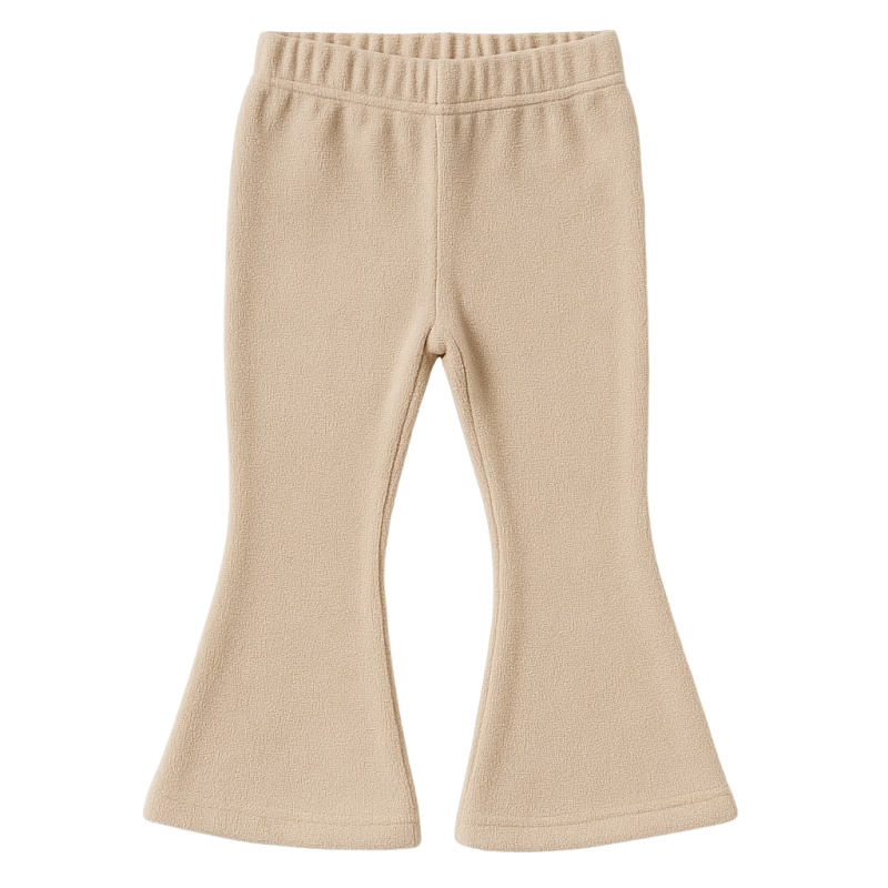 flared pants meisje badstof beige