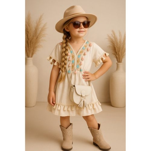ibiza boho jurk meisje beige