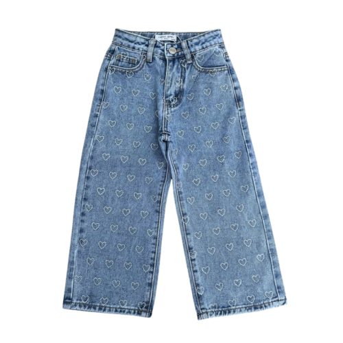 jeans hartjes strass blauw