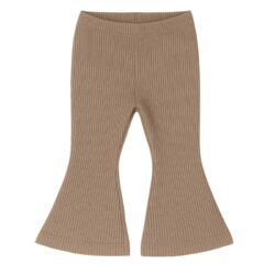 meisje flared pants rib dark beige