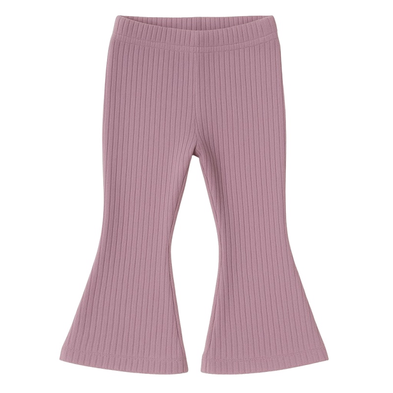 meisje flared pants rib mauve
