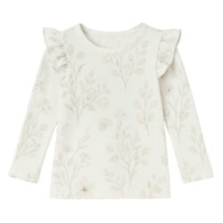 meisjes ruffle shirt bloemen beige