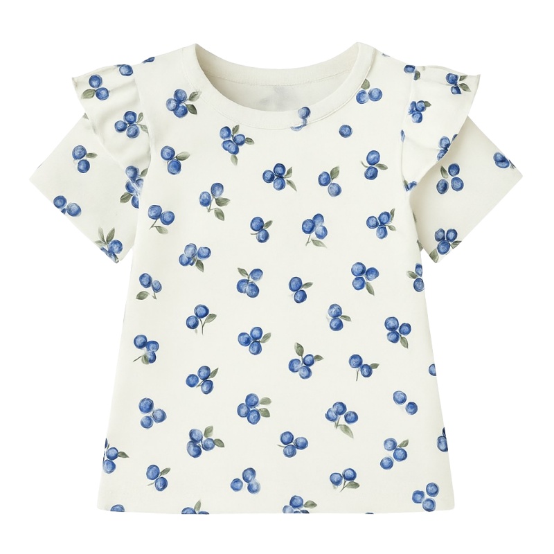 ruffle shirt korte mouwen blauwe besse