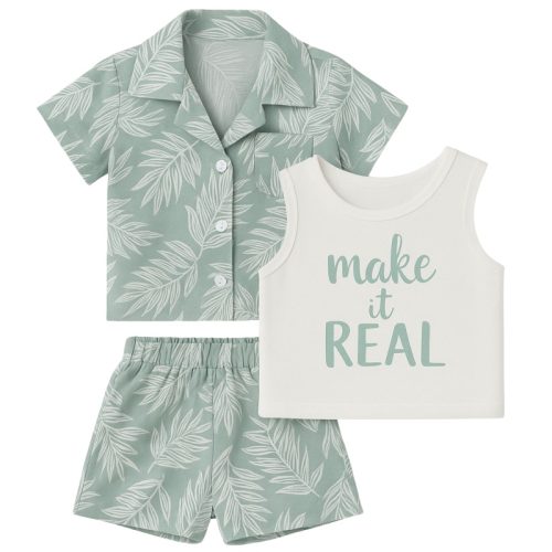 set jongen groen mint zomer tropisch